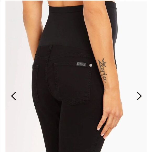 7‎ For All Mankind B(AIR) Ankle Skinny Maternity Jeans Size 28 Black - Picture 4 of 8